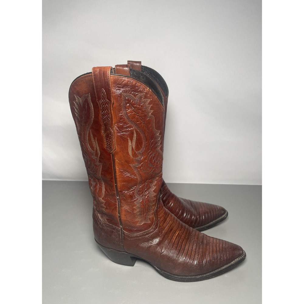 Dan Post Winston Exotic Teju Lizard Western Cowboy Boots Women's Size 9.5M